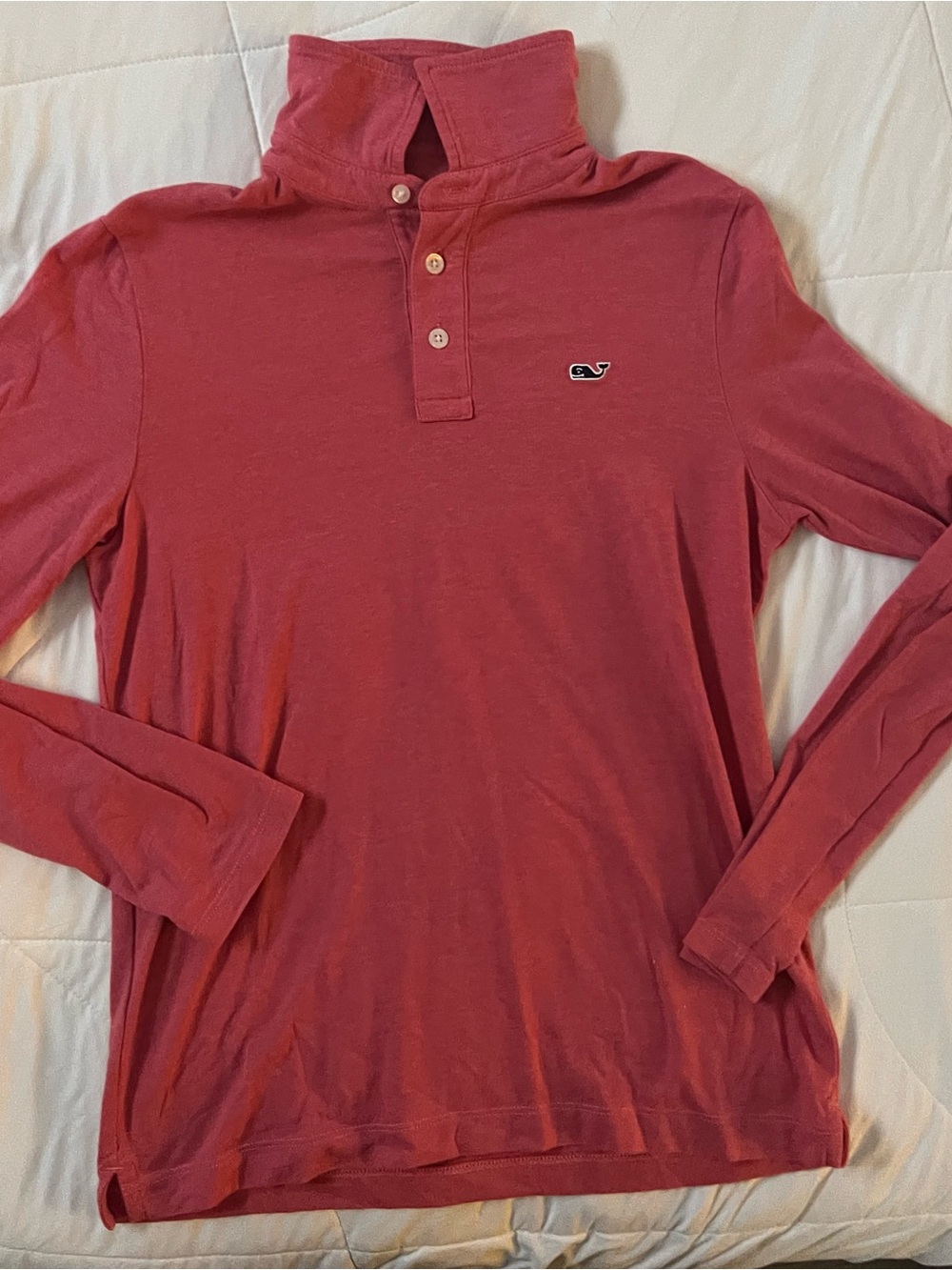 Vineyard Vines Men’s Coral-Red Long-Sleeve Shep Shirt